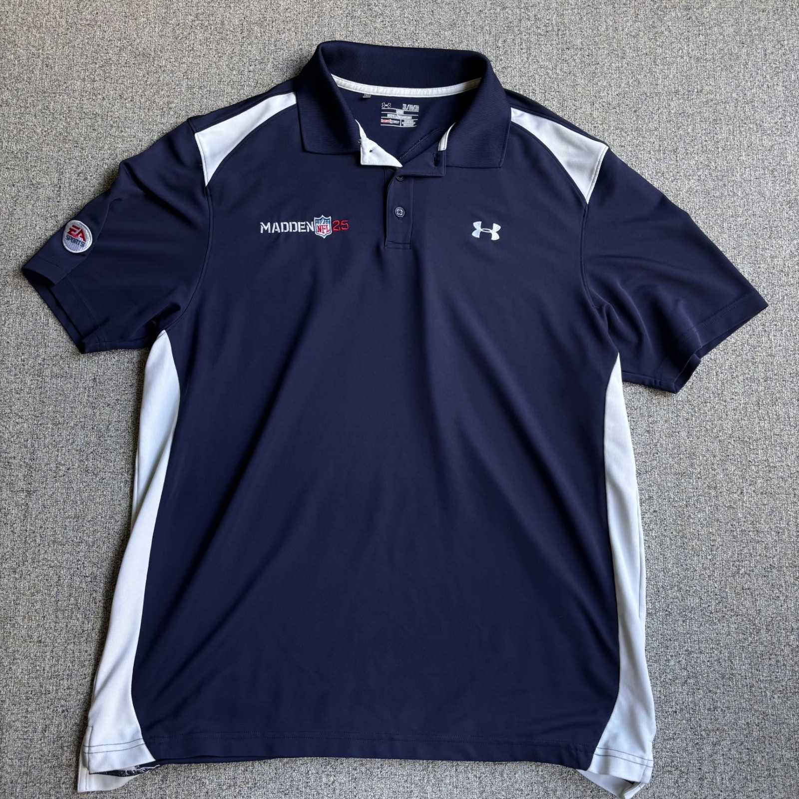 Under Armour Polo Mens XL Navy Madden NFL 25 EA Sports Performance Shirt