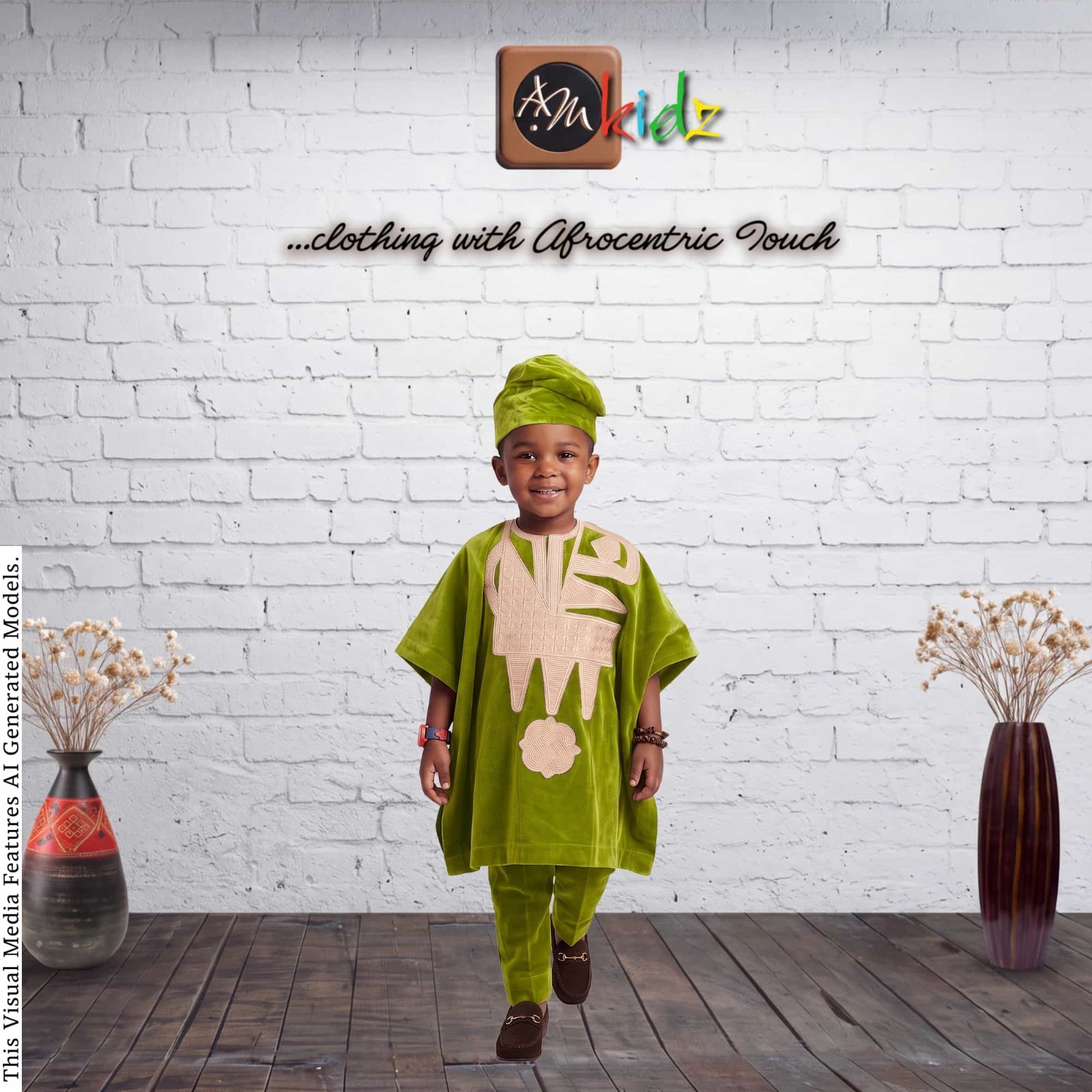Velvet Embroidered Nigerian Agbada Set, Baby Boy 1st Birthday Outfit