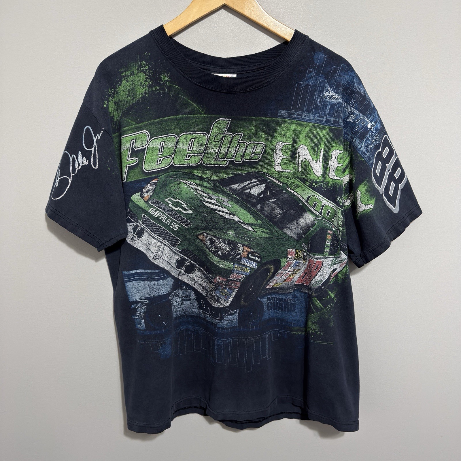 Vintage Dale Earnhardt Jr Shirt Adult XL AMP Energy Nascar Racing All Over Print