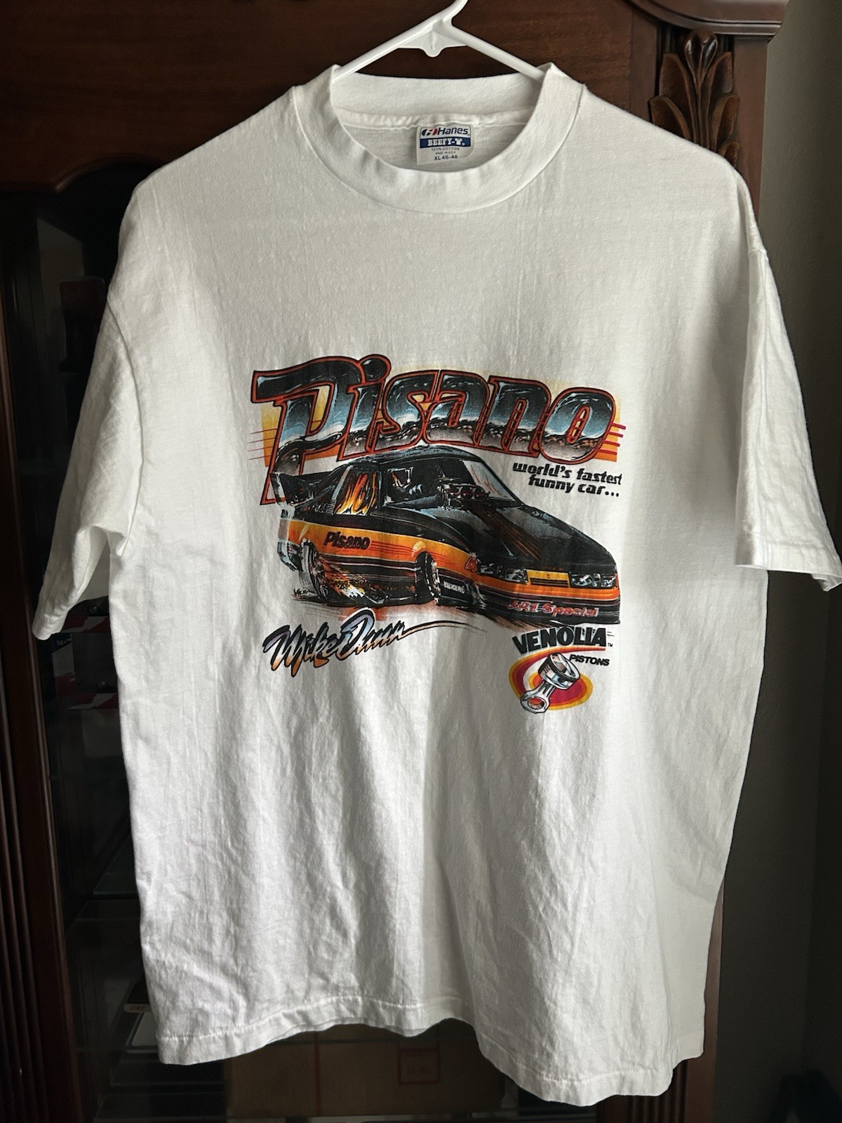 Vintage 80s Single Stitch 1987 Mike Dunn Funny Car Drag Racing Shirt XL
