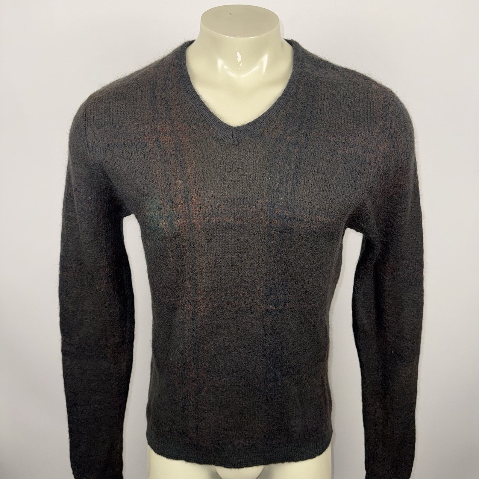 Vtg 50s 60s Golden Arrow Sweater Mohair Wool V-Neck Mod Canada Made Mens Large