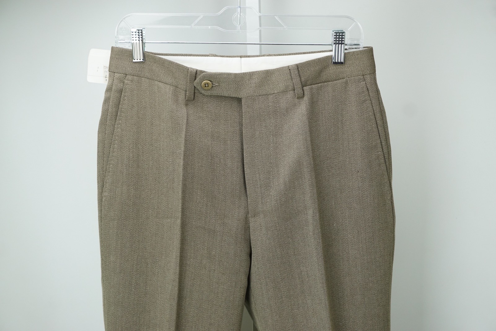 Burberry 100% Wool Light Twill Brown Dress Pants Sz 46 NEW