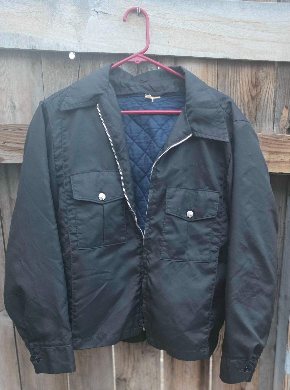 VTG 80\'s/90\'s Blauer Police Bomber Jacket Made In USA  Made Size XL Navy Blue