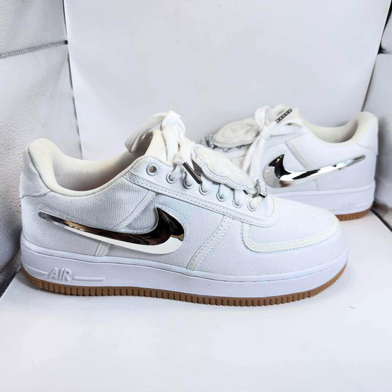 Nike Air Force 1 Low Travis Scott White Canvas AQ4211-100 Mens Size 10 Good