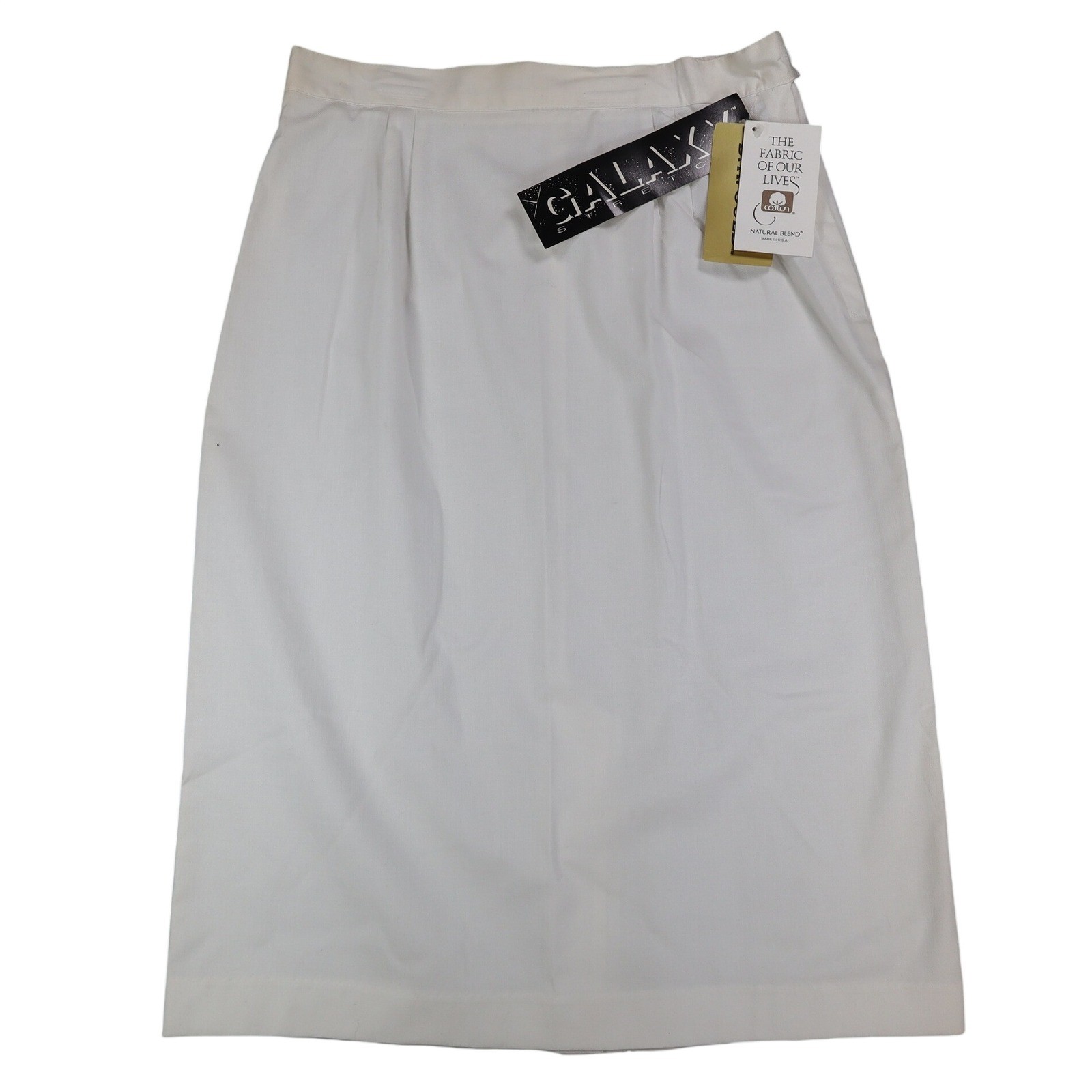 D.K. Gold Pencil Skirt Womens 10 Vintage 90s White Galaxy Stretch Cotton NWT