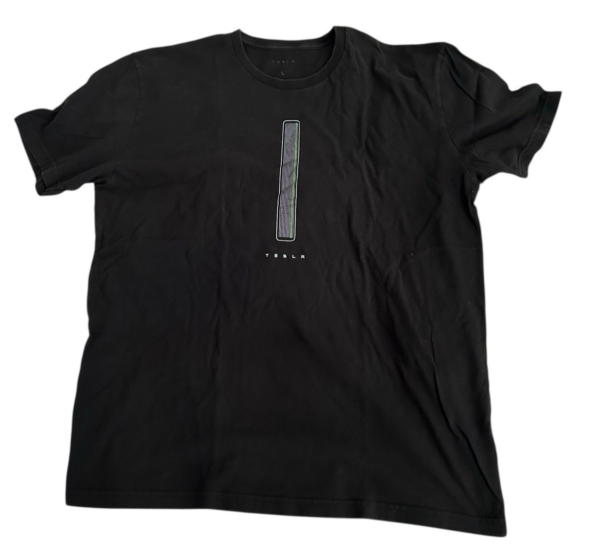 Tesla OEM Genuine Shirt Mens Black PowerWall Power Wall Pure Energy EV Battery L