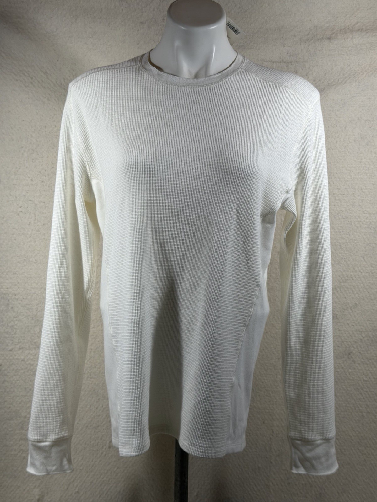 Vince Mens Small Thermal Shirt Off White Pima Cotton Waffle Quiet Luxury NWT