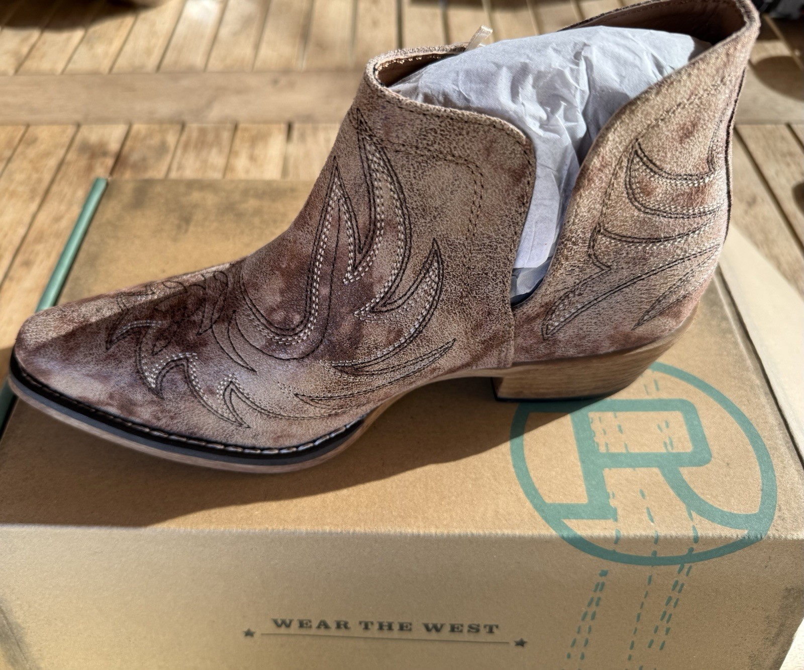 ROPER WOMEN\'S AVA VINTAGE WESTERN BOOTIES - SNIP TOE Size 8.5