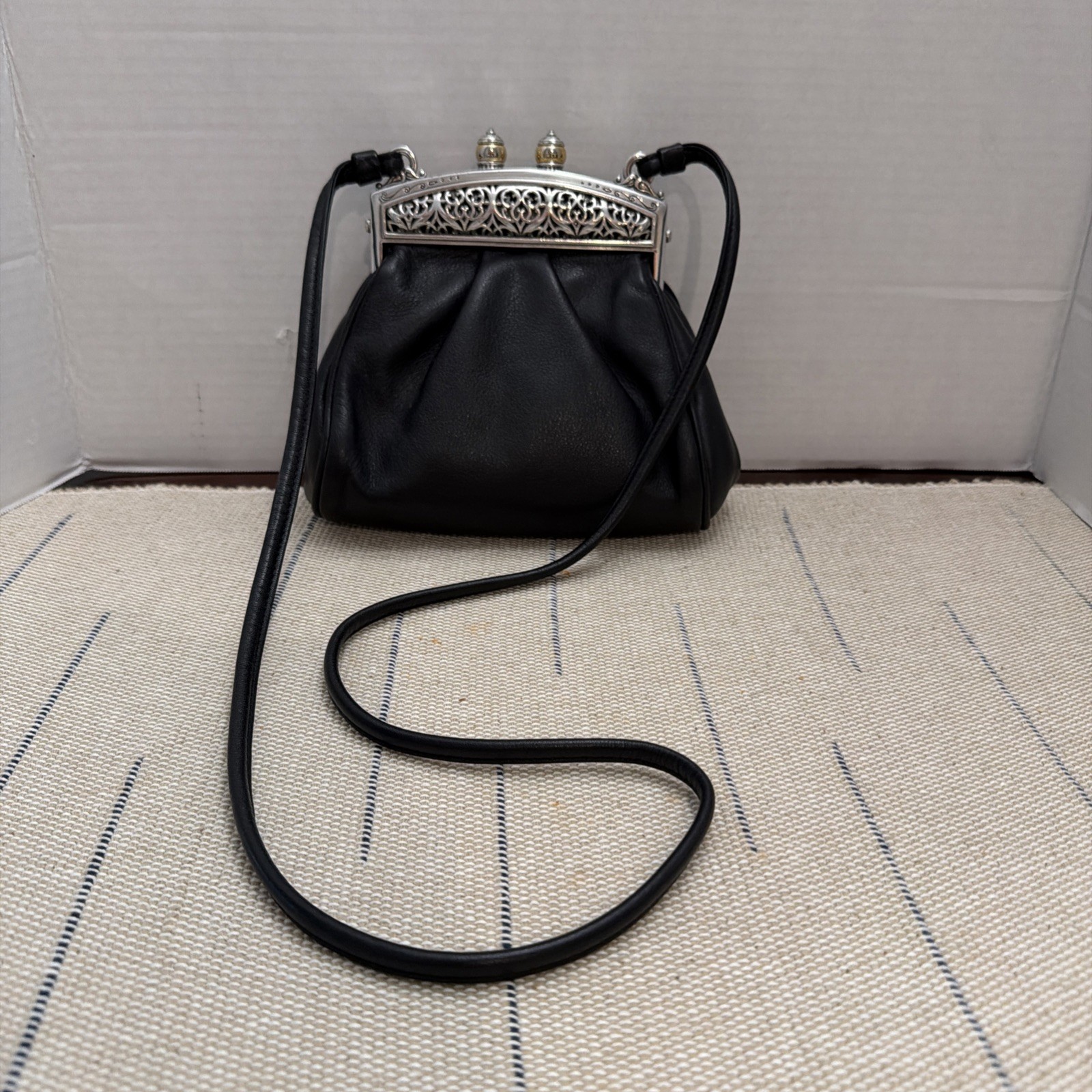 VTG Brighton Small Double  Kiss Lock Magnetic Cocktail Crossbody Purse Bag T-16