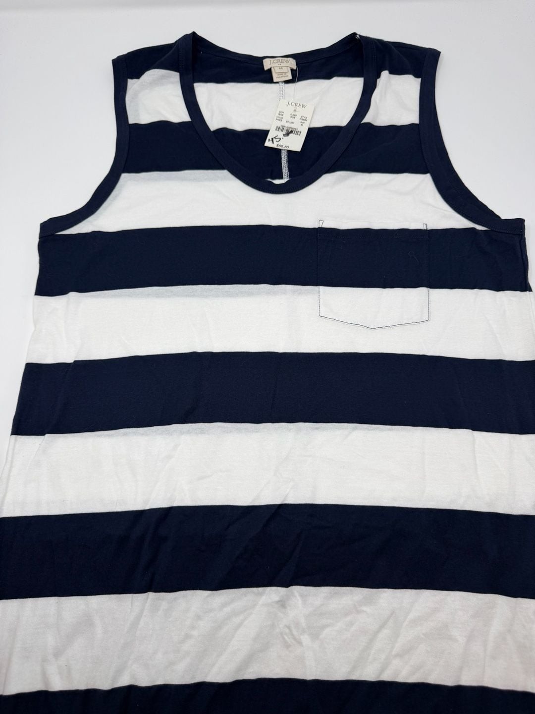 J CREW Medium T-Shirt Dress Blue White Striped Sleeveless
