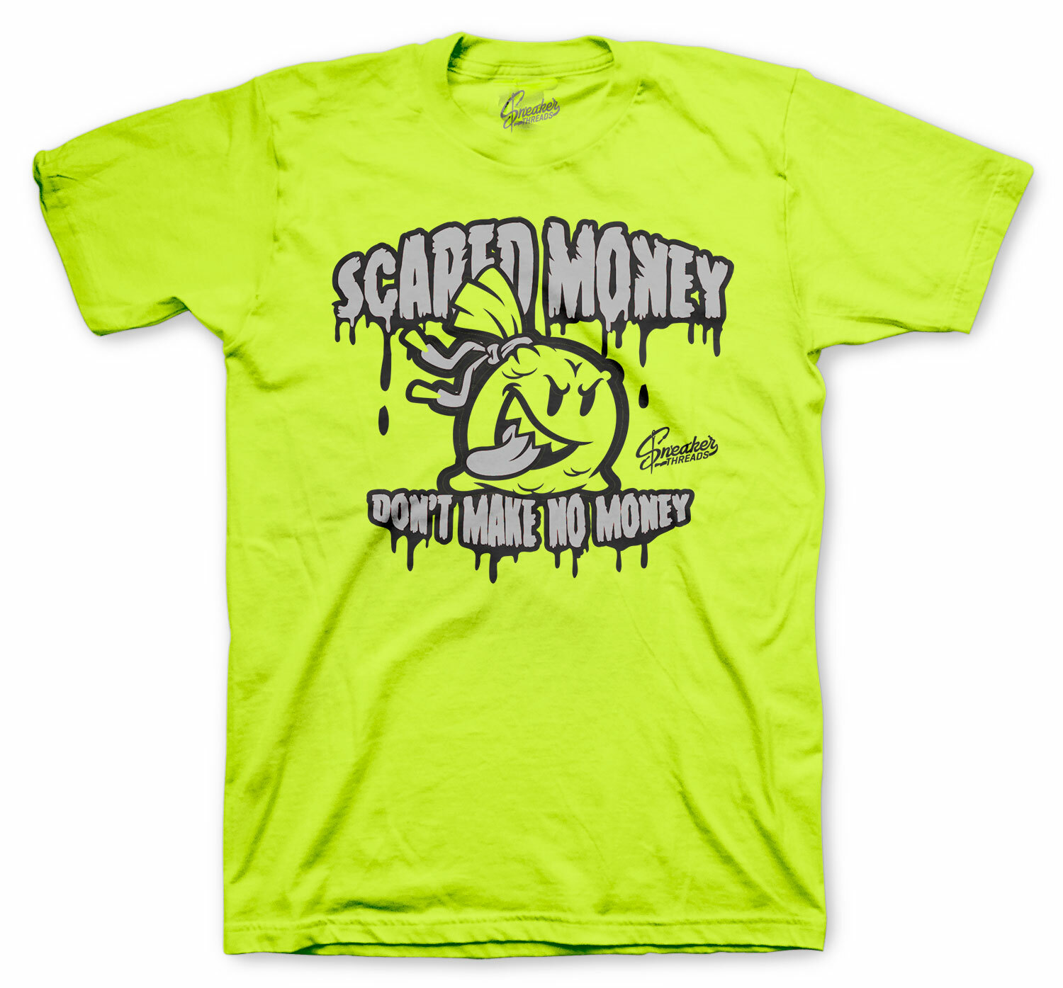 Shirt Match AJ Retro 4 Neon Volt Air Max - Scared Money Tee