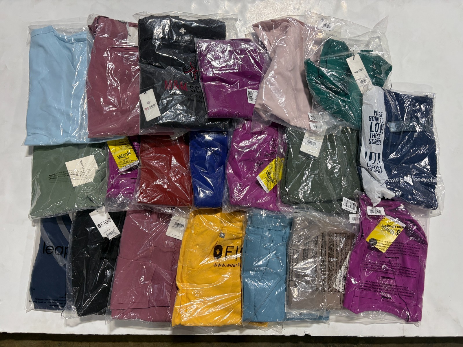 20 Pc Womens Scrubs Lot Mandala FIGS Cherokee Tops Pants Reseller Wholesale