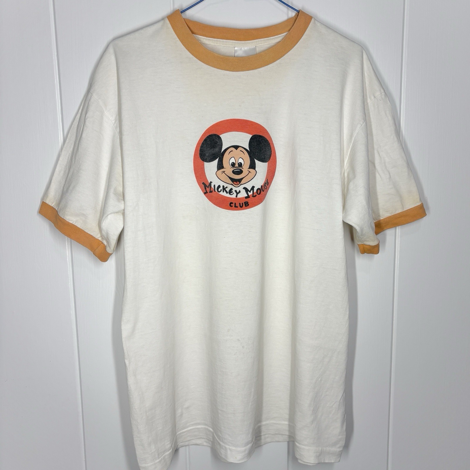Vintage Mickey Mouse Club Shirt Mens L Trashed Distressed Faded Disney T-Shirt