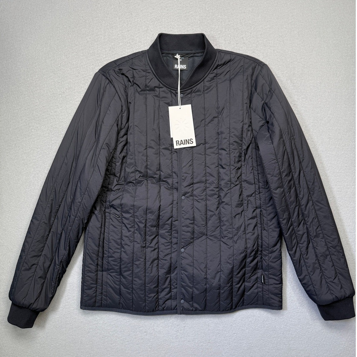 Rains Men\'s Banja Liner Lightweight Bomber Jacket - Navy Medium $150