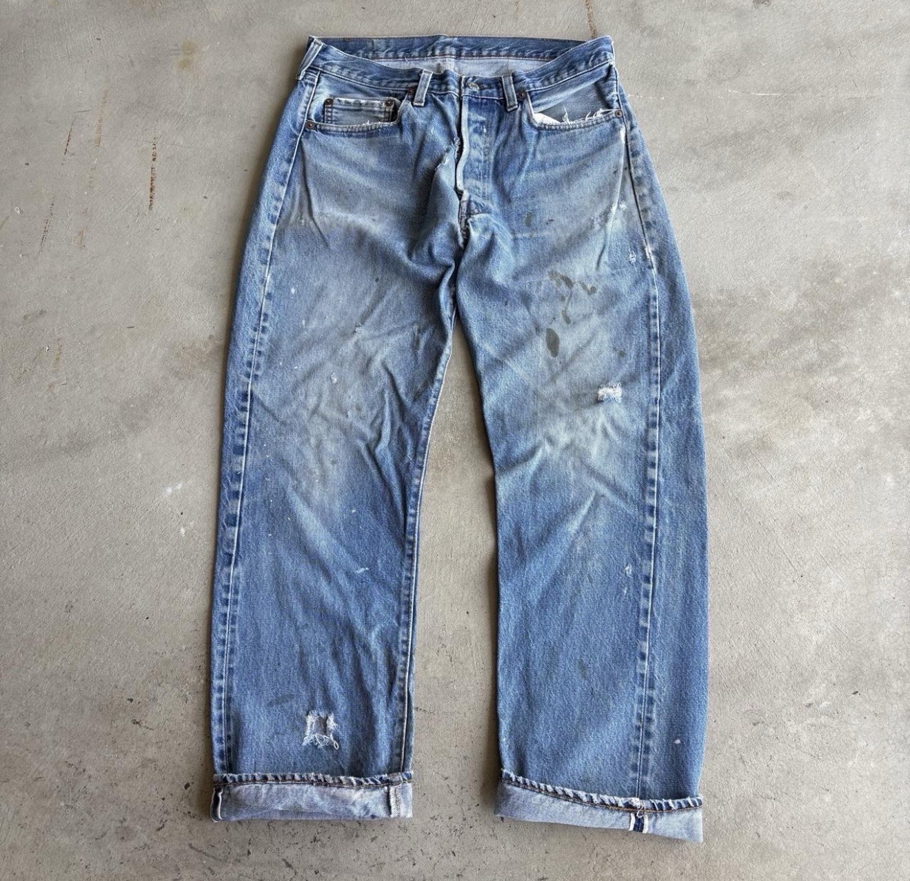 Vintage 70s 80s Levis 501 Redline Selvedge Jeans Mens 32x30 USA Distressed Fade