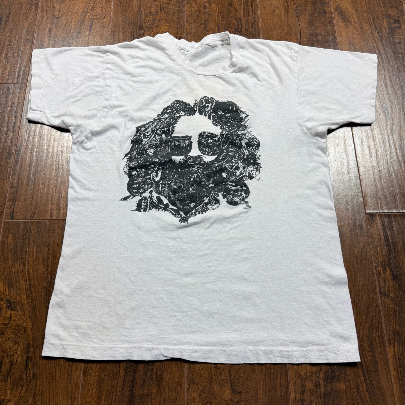 Vintage Grateful Dead Jerry Garcia Shirt Mens Medium White Rare 70s