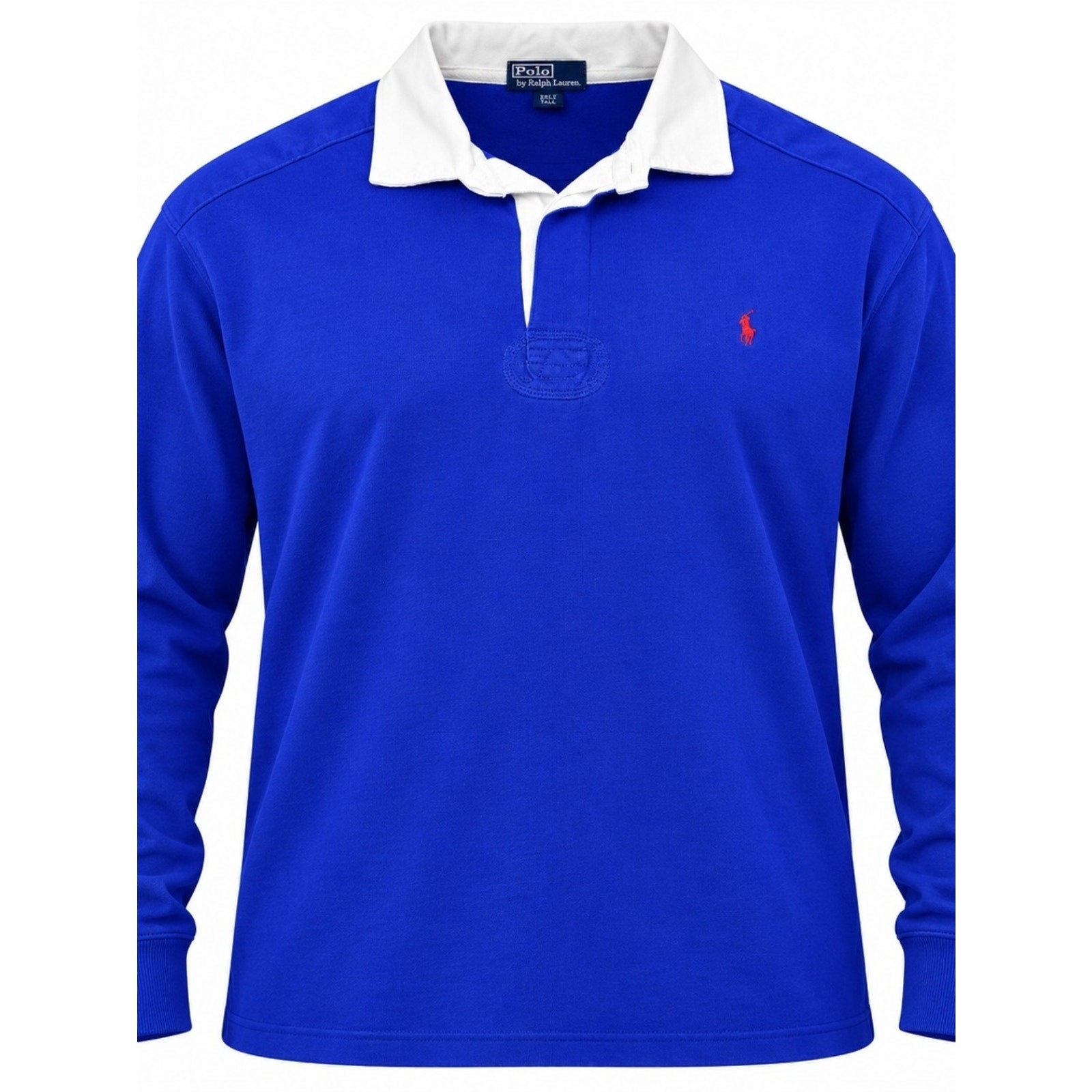 VTG Polo by Ralph Lauren Men’s Royal Blue Rugby Shirt with White Collar XXXLT