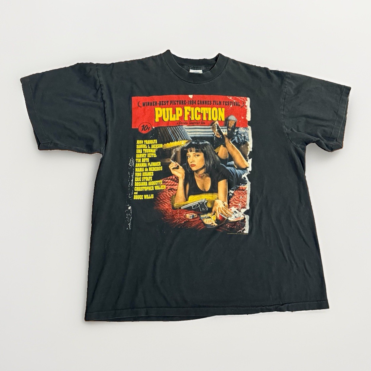 Vintage 1994 Pulp Fiction T-Shirt Winterland Size XLarge Black Movie Tee 90s 