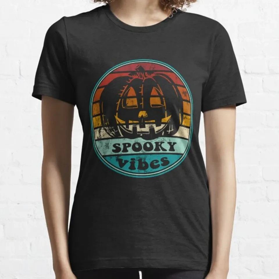 Spooky vibes pumpkin T-shirts
