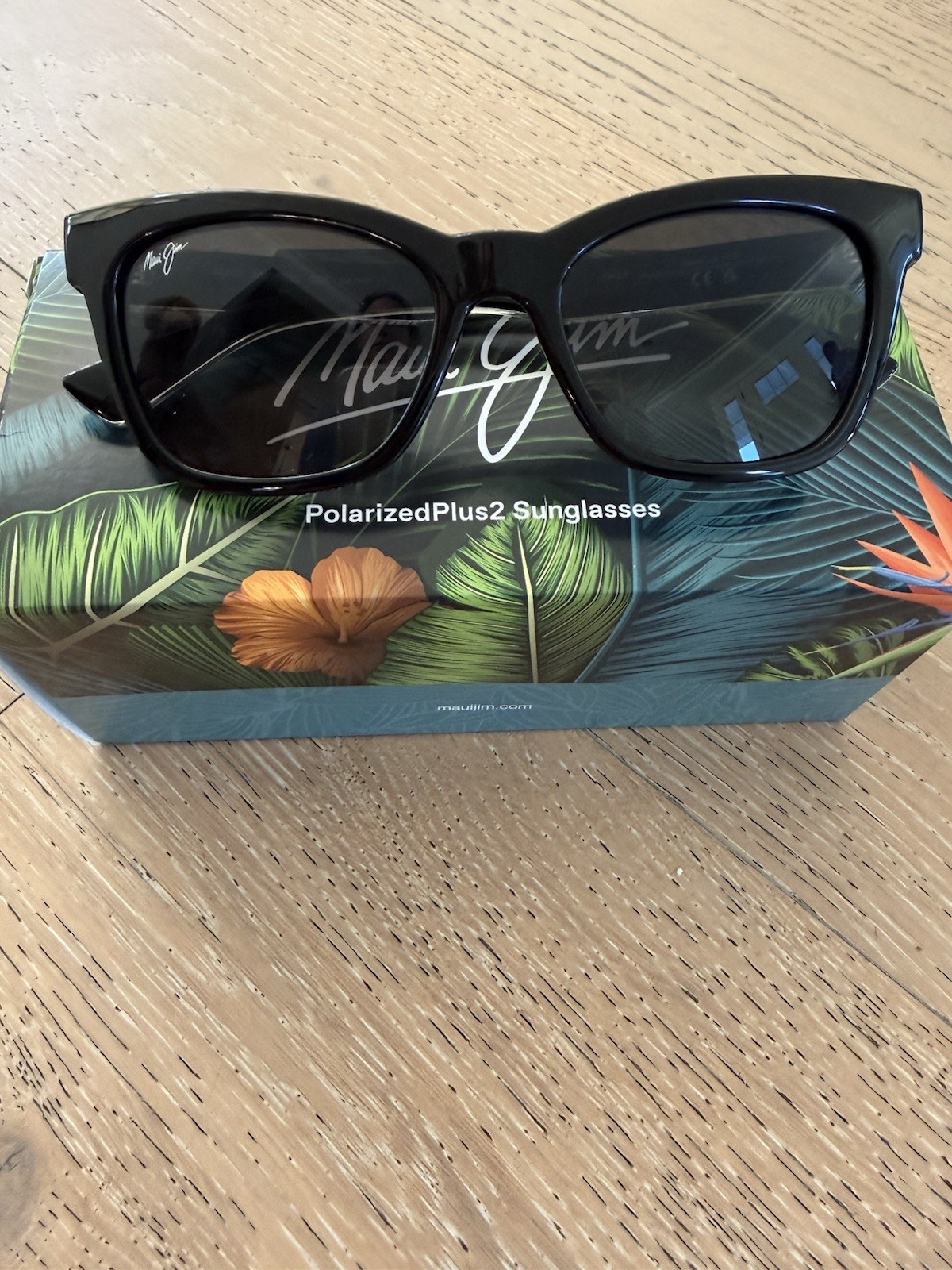 NEW Maui Jim Polarized Grey Hiwahiwa Shiny Black w Grey