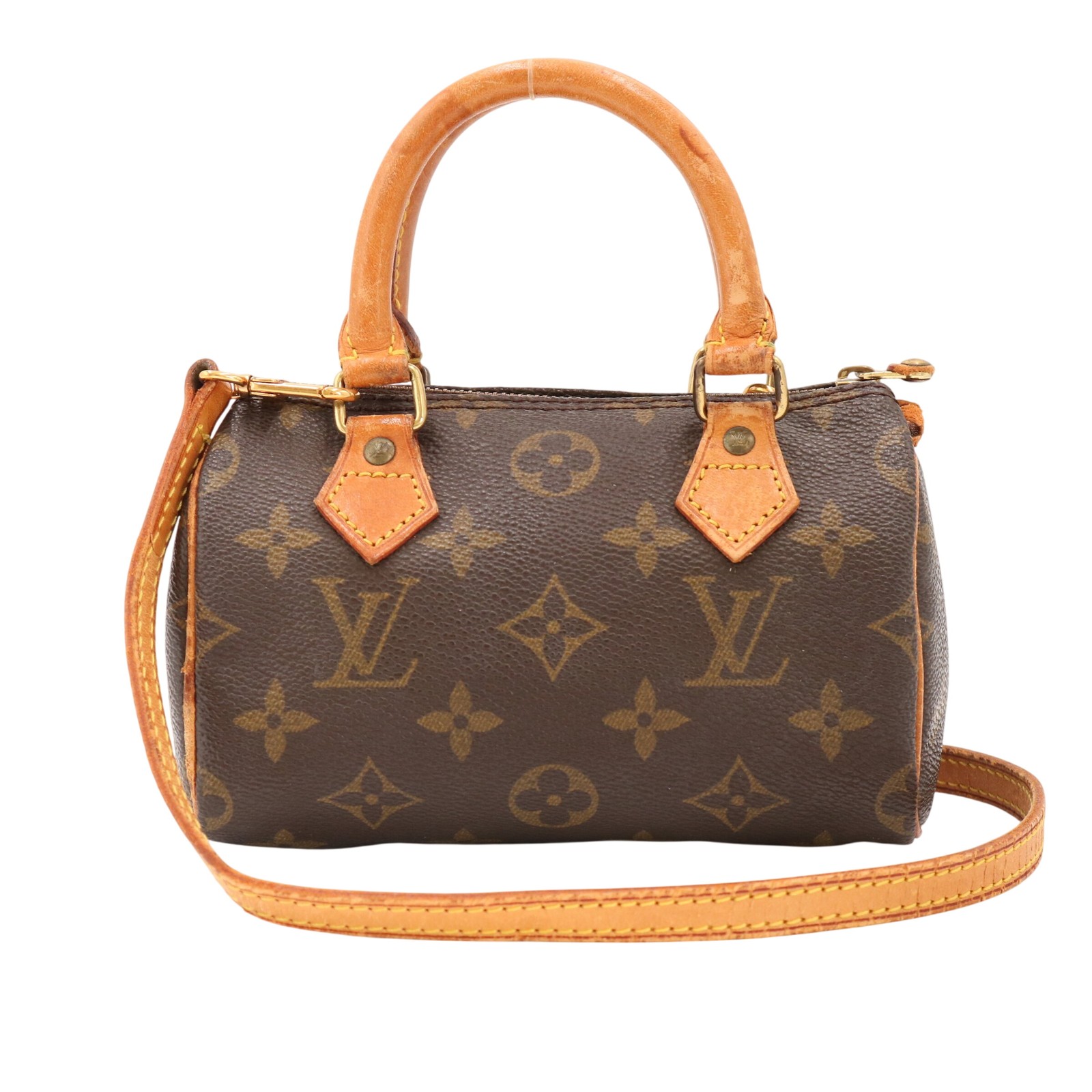Authentic Louis Vuitton M41534 Mini Speedy Brown Monogram Satchel/Top Handle Bag