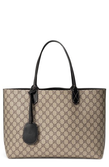 Gucci GG Supreme Monogram Medium Reversible Tote SEE IMAGES - COSMETIC DEFECT