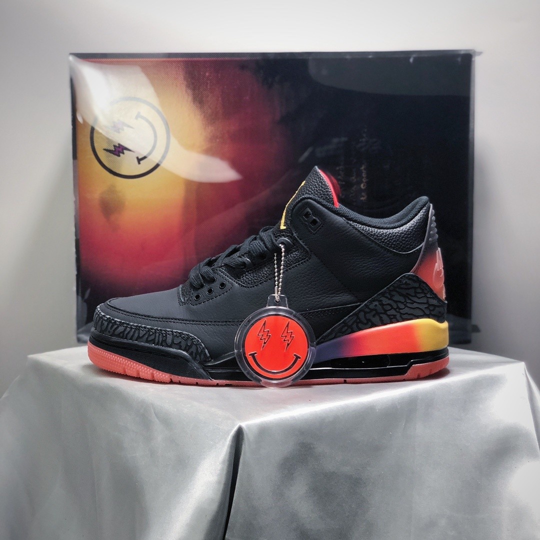 J. Balvin x AJ 3 Retro Rio Men\'s Retro Sports Shoes Black FN0344-001