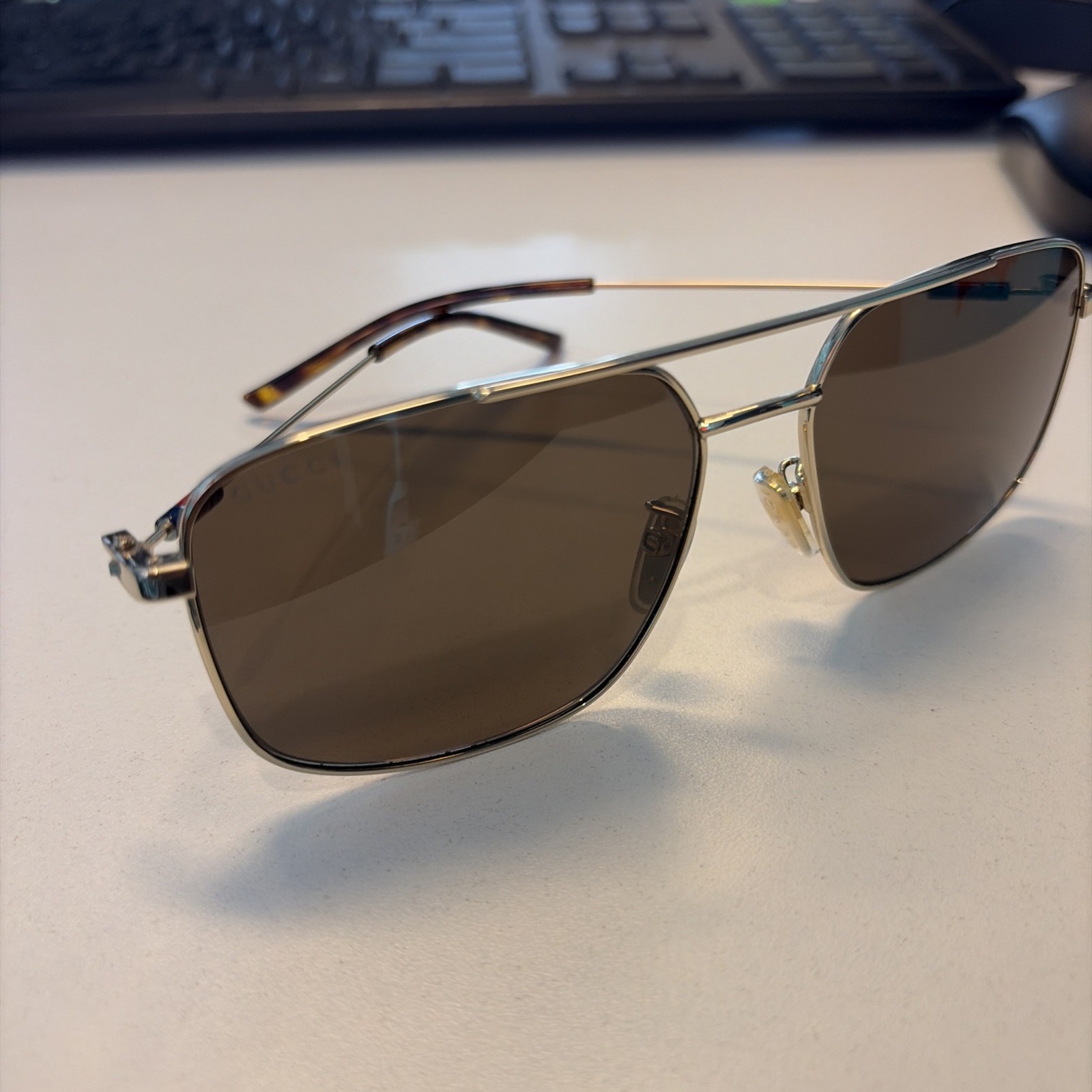 Gucci GG2096SA 001 Silver/Grey 59-16-145 Sunglasses Used Authentic