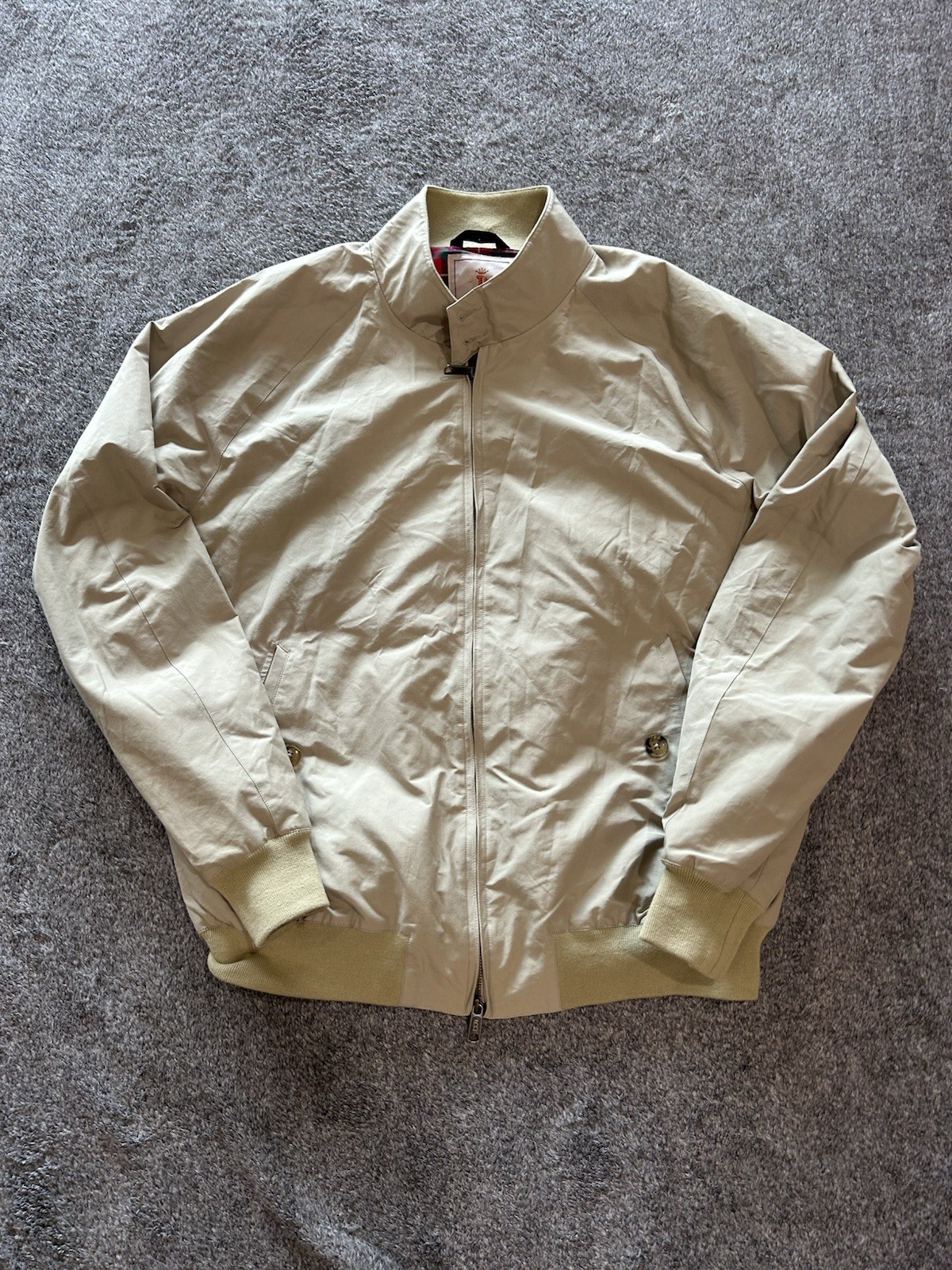 Baracuta G9 Harrington Men\'s Size Large Tan Jacket Made In England