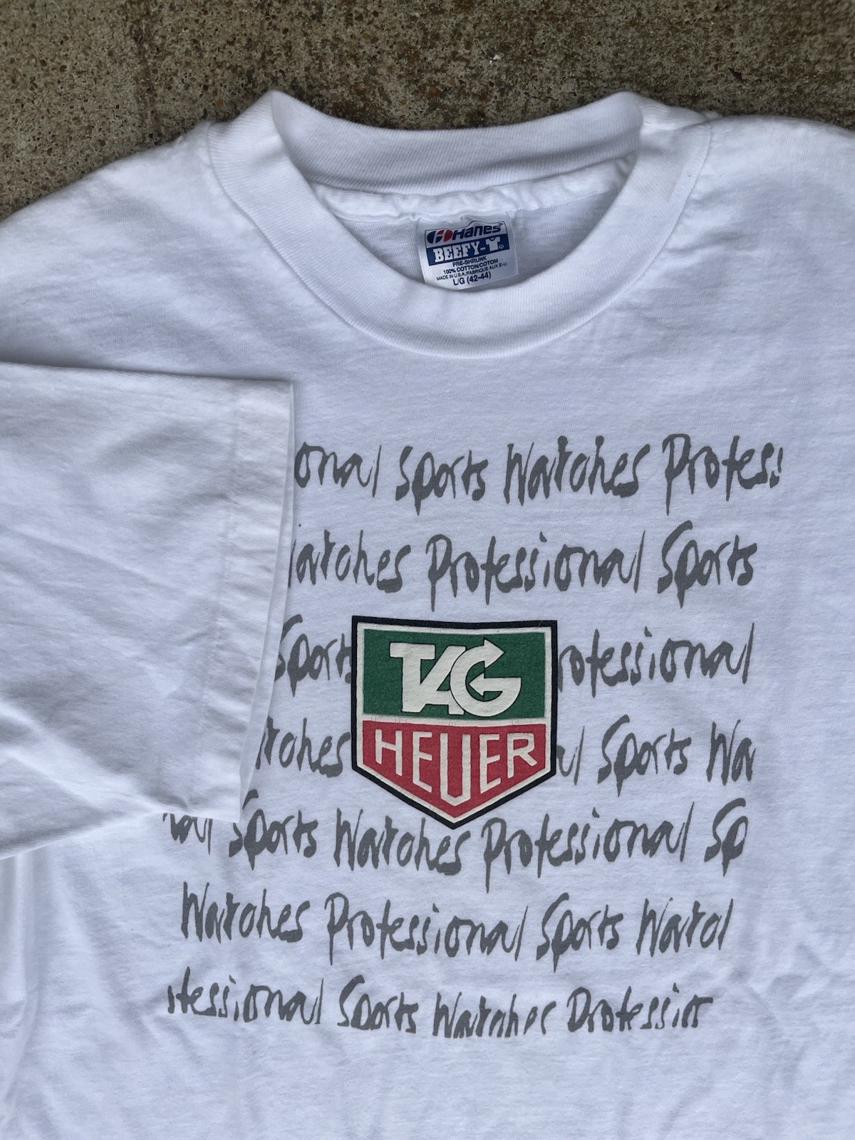 VTG 80s/90s Tag Heuer Professional Sports Watches T Shirt Hanes Size L Racing