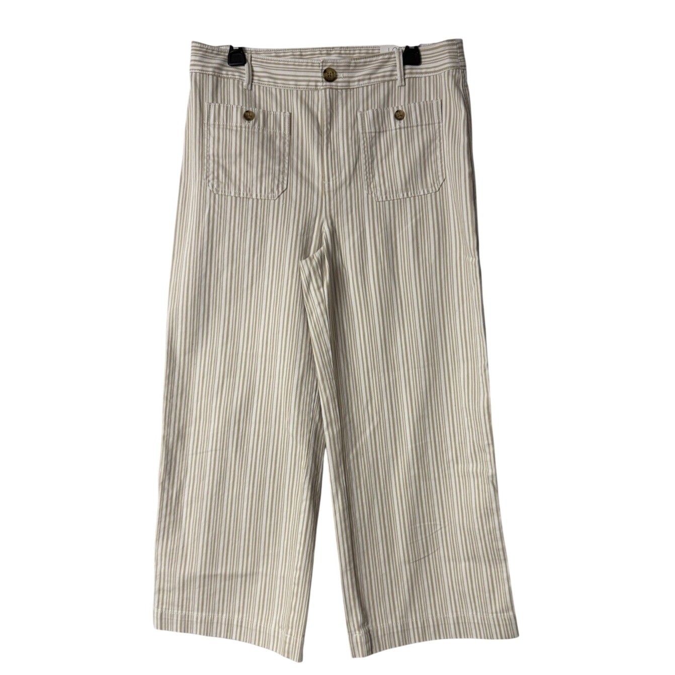 NWT Ann Taylor LOFT The Palmer Wide Leg High Rise Womens Striped Pants Size 10
