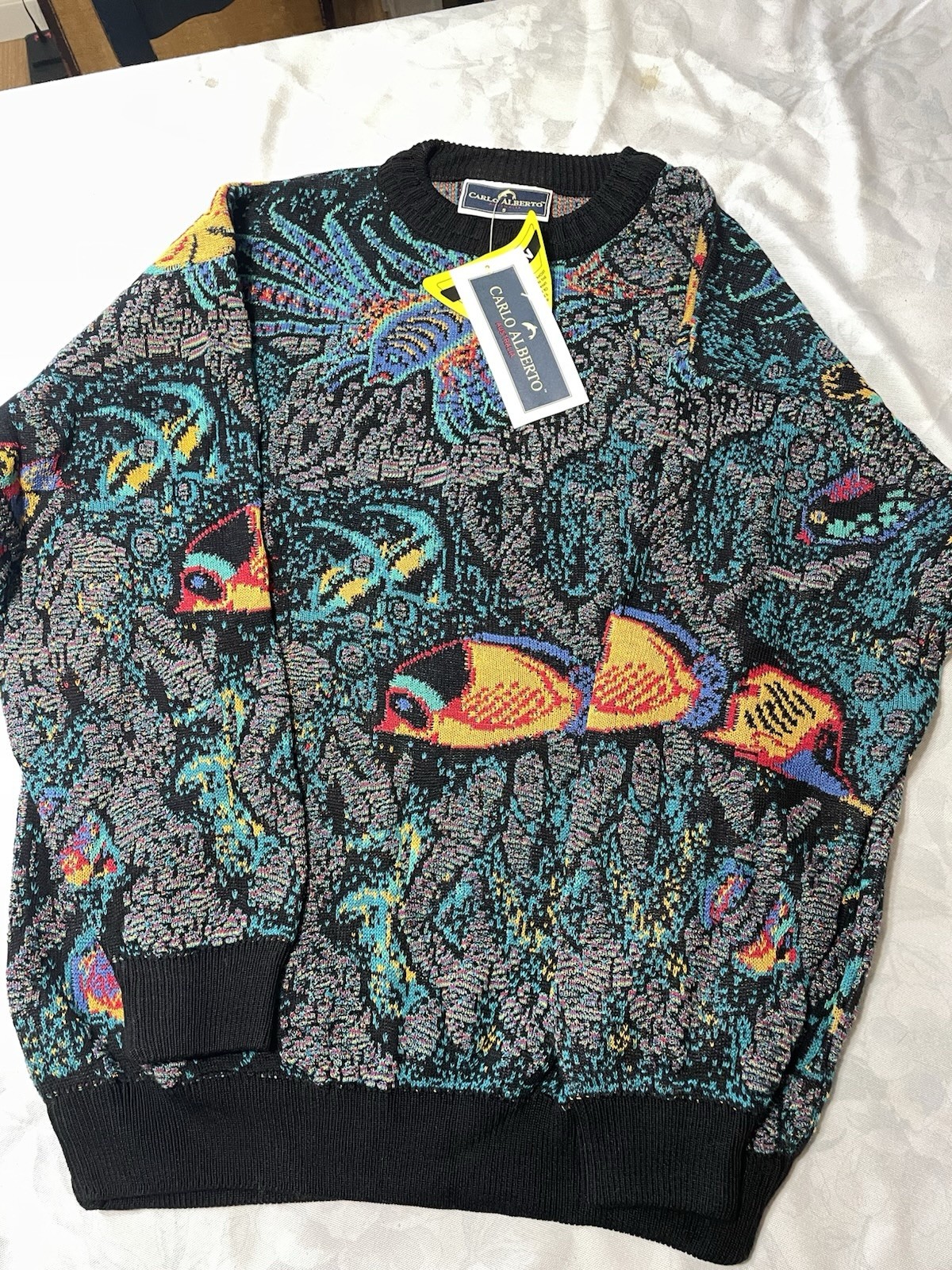 Carlo Alberto Men’s Pullover Long Sleeve Sz S 100% Mercerized cotton 