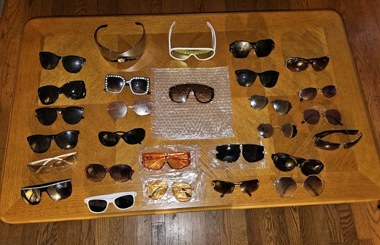 Wholesale Lot 28 Pairs Sunglasses Reseller Job Lot Y2K Retro Fashion Mix