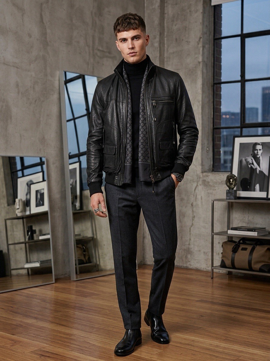 Bally Leather Jacket Made In italy