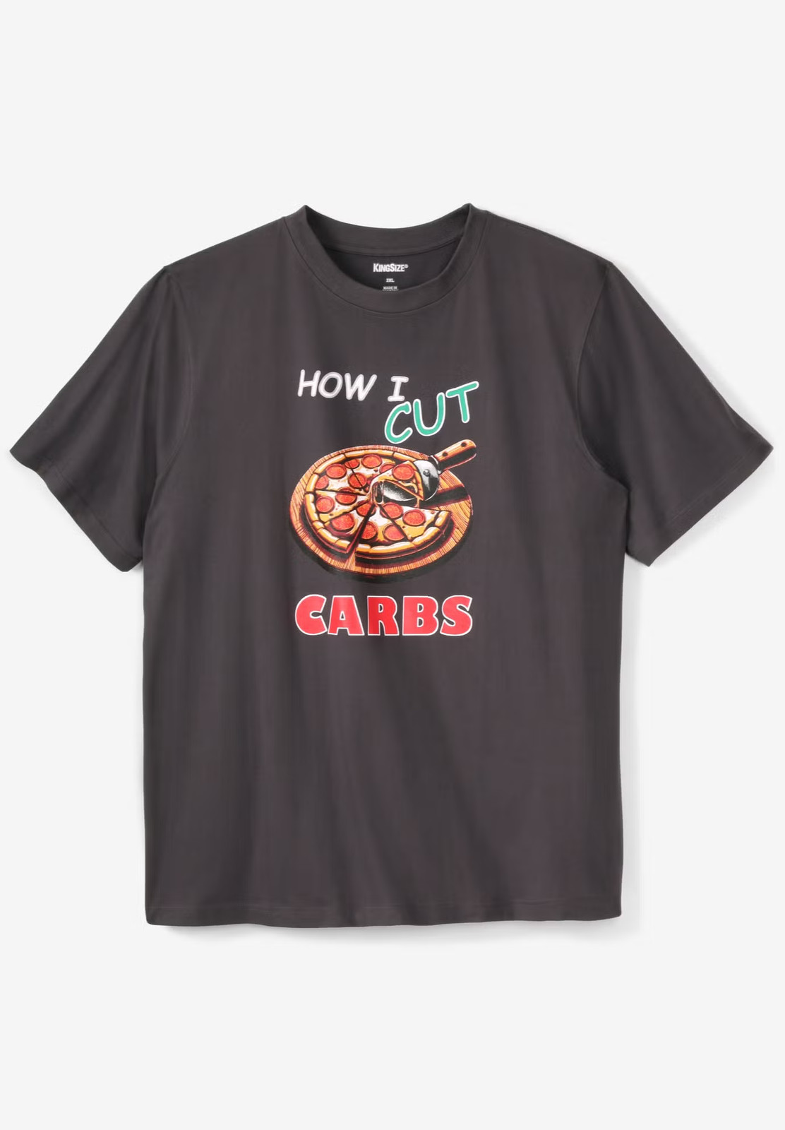 KingSize Men\'s Big & Tall Slogan Graphic T-Shirt - 7XL Pizza