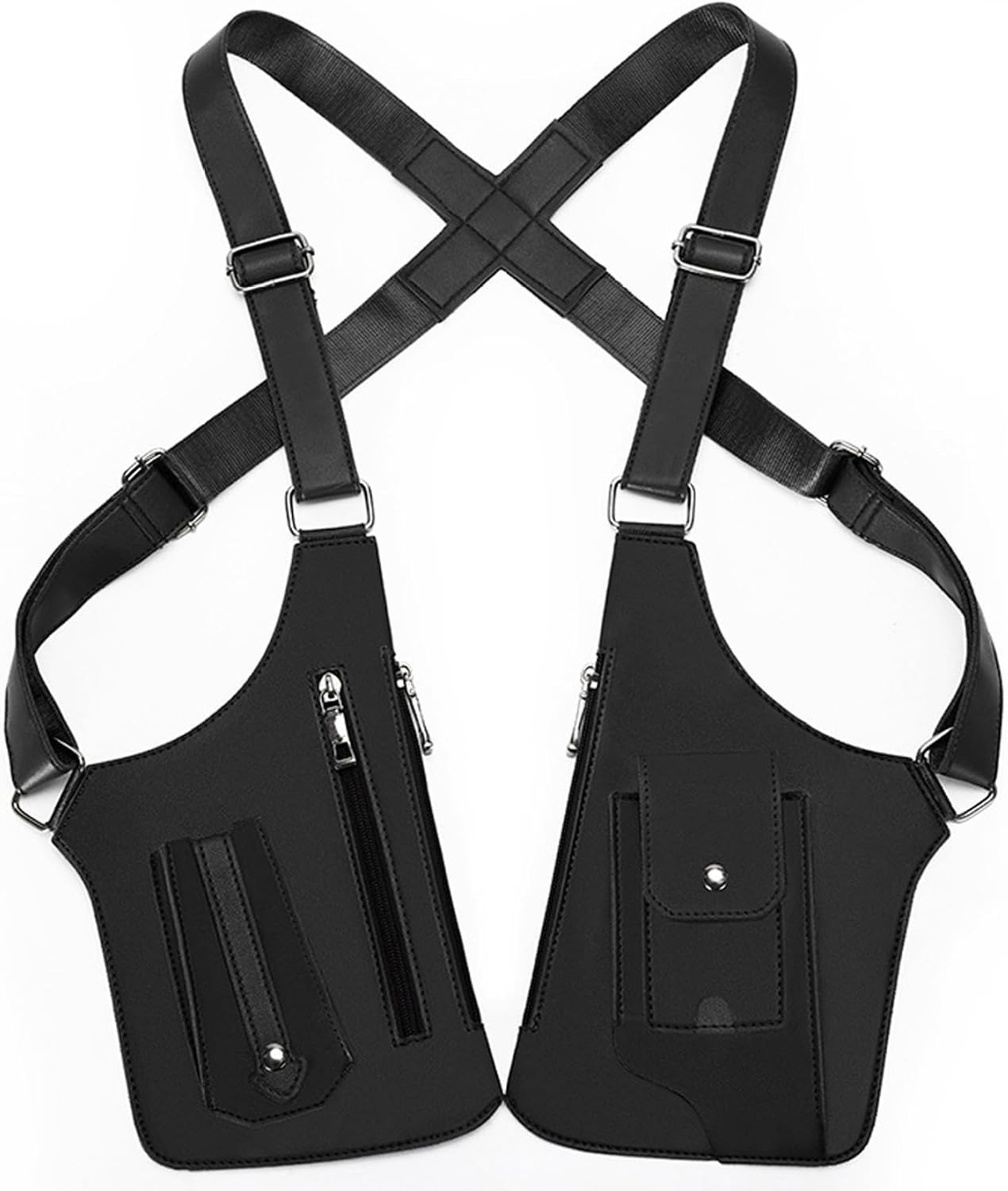 Men\'s Anti Theft Chest Harness Bag PU Leather Crossbody Shoulder Holster Wallet