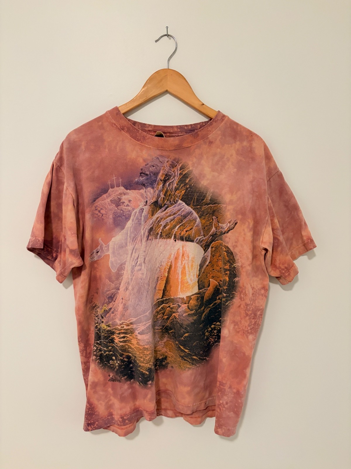 Vintage Jesus t-shirt pink made in USA 100% cotton