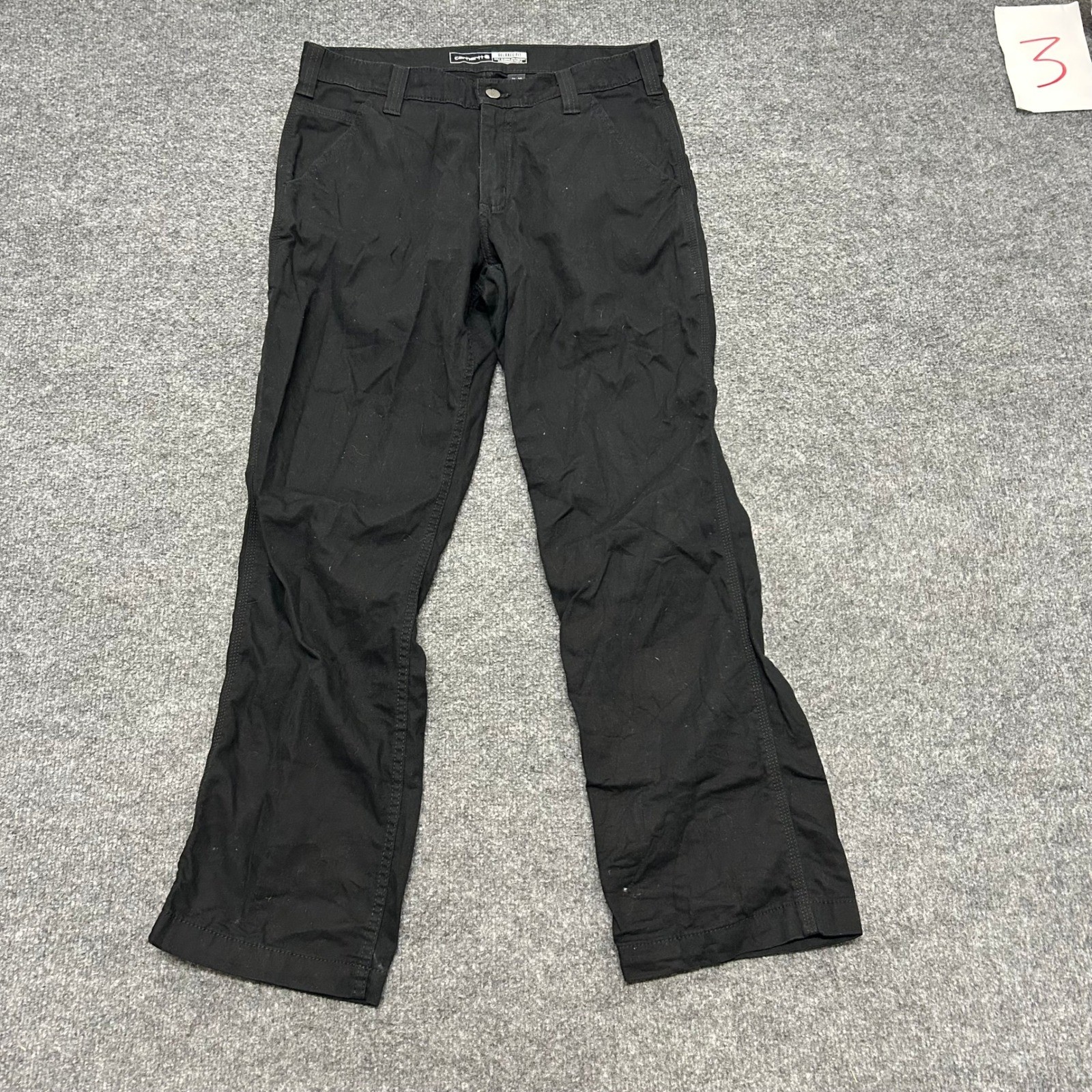 Carhartt Pants Mens Size 31x30 Black Relaxed Fit Canvas Workwear Utility