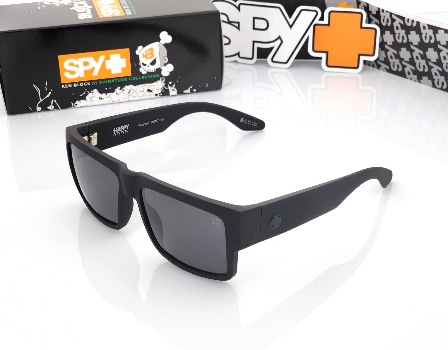 Polarized Spy Optic Cyrus Sunglasses Matte Black Smoke Polarized Lens Open Box