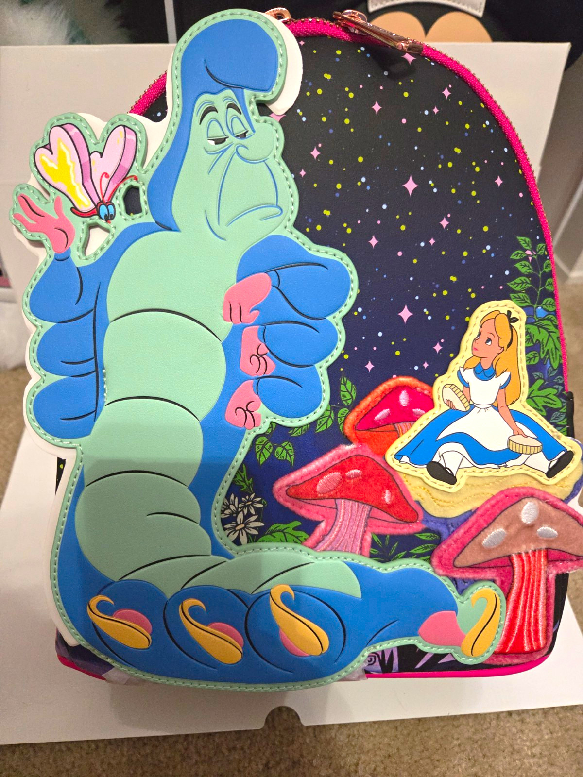 Loungefly Disney Alice in Wonderland Neon Caterpillar Mini Backpack