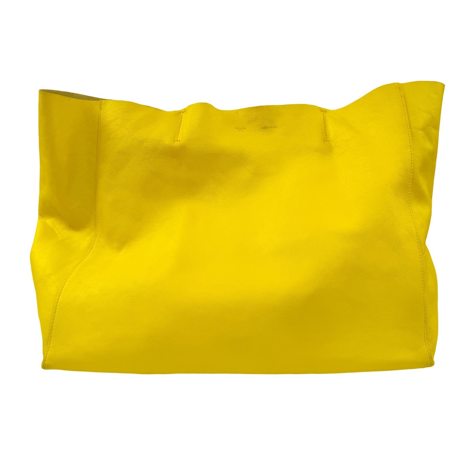 Authentic Pre-owned Celine Yellow Soft Leather Open Top Tote Bag