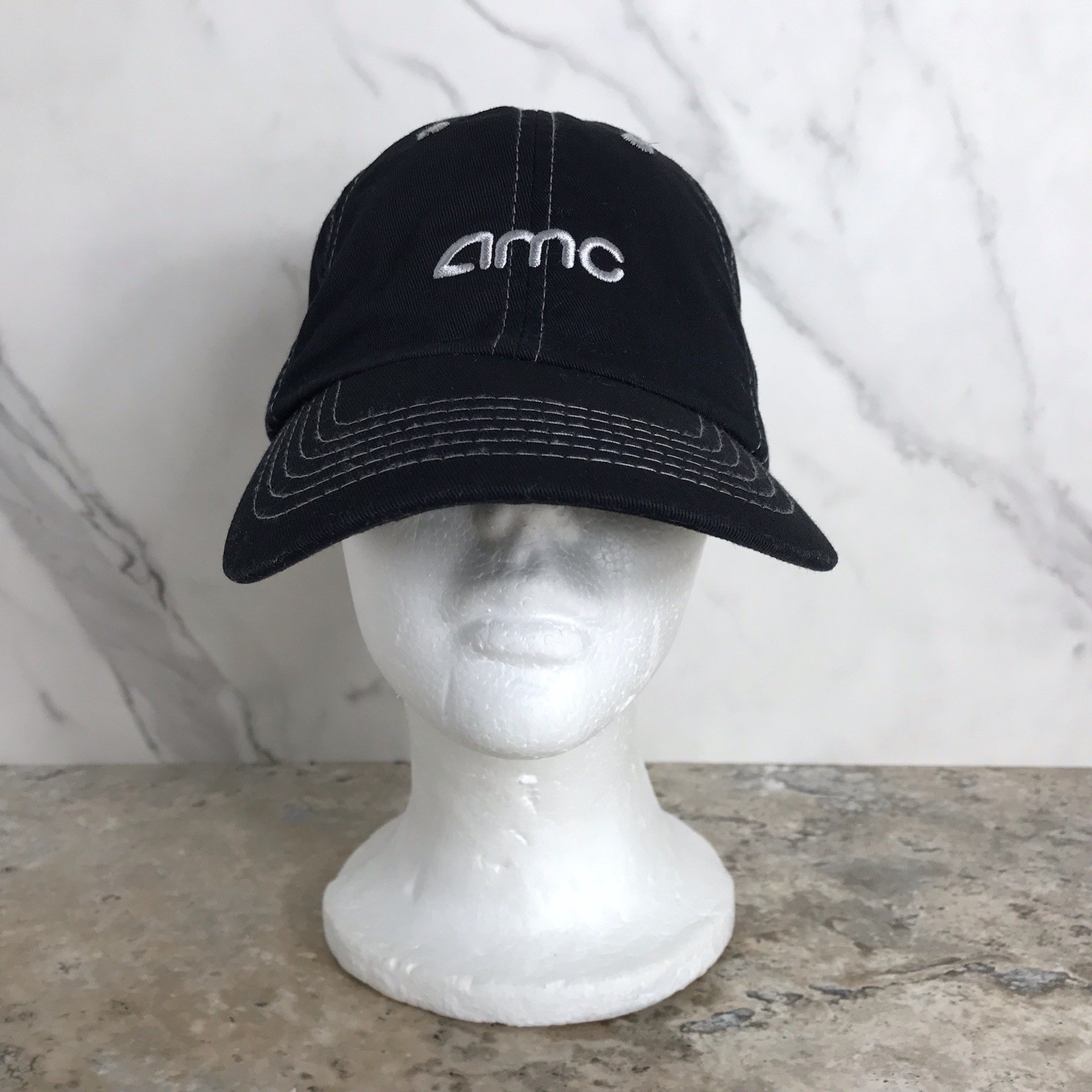 AMC MOVIE THEATRE EMBROIDERED LOGO BLACK EMPLOYEE HAT ADJUSTABLE 