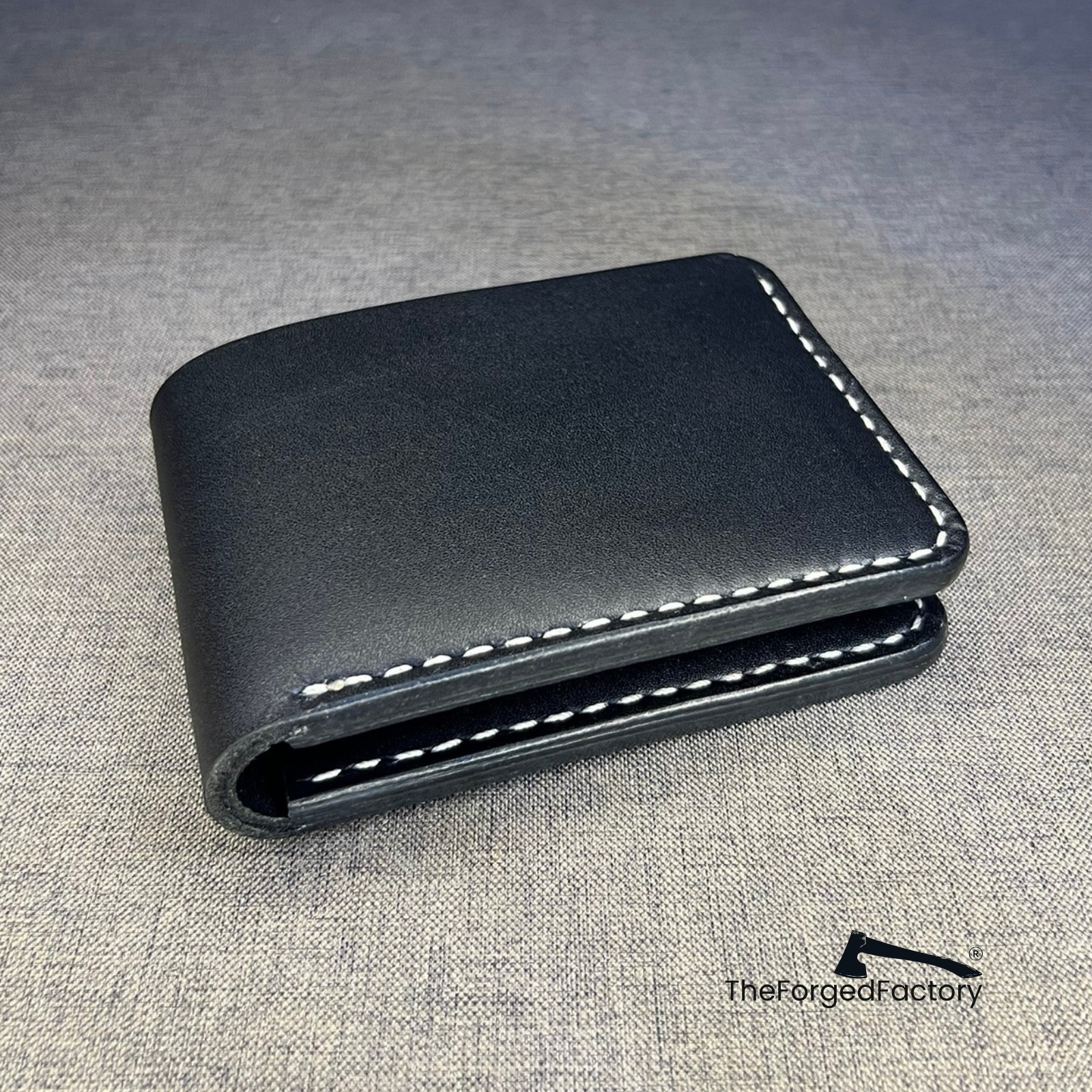 Men\'s Black Bifold Wallet Full Grain Leather Handmade Vintage Gift