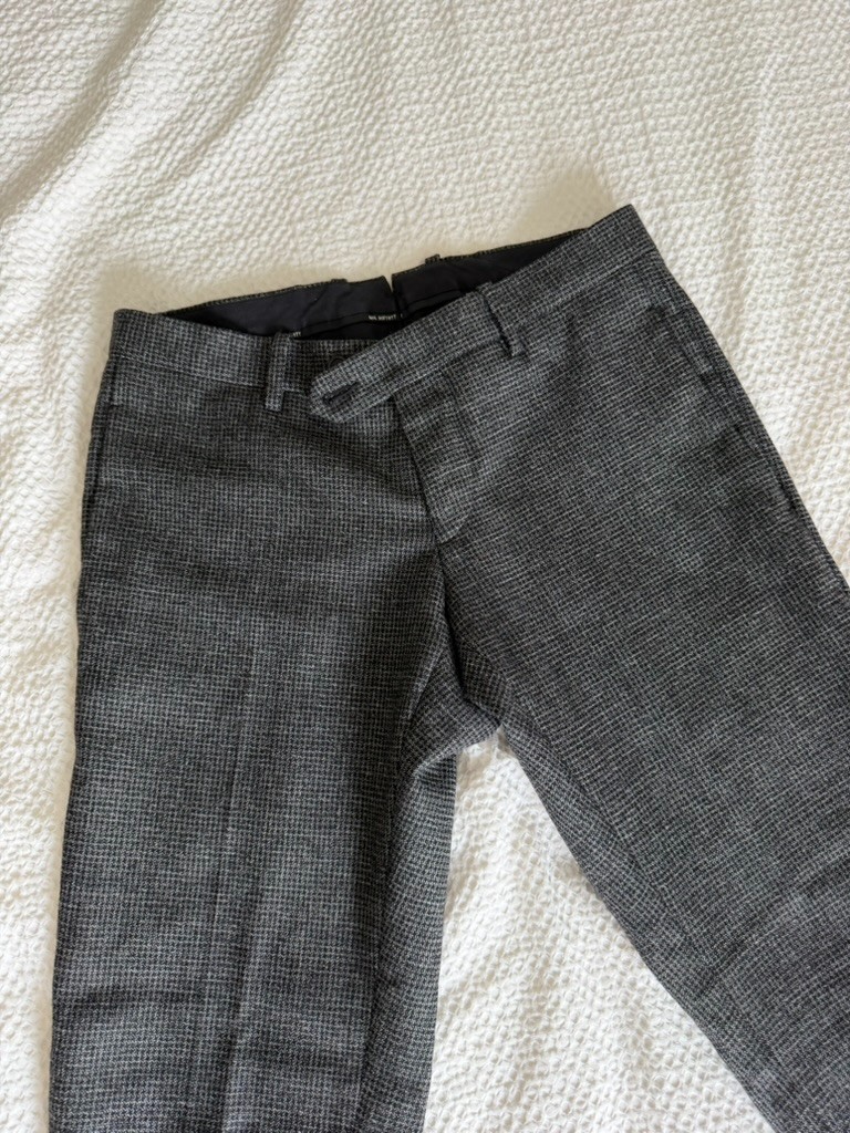 Neil Barrett Mens IT 46 Grey Houndstooth Wool Trousers - Made in Italy