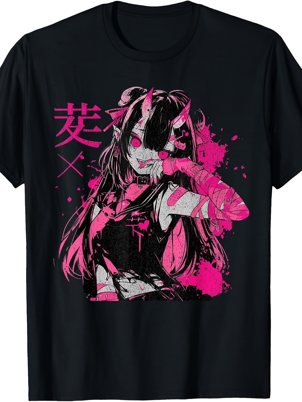 Men's T-Shirt, Gothic Grunge Demon Anime Waifu Horror Aesthetic T-Shirt, Unisex