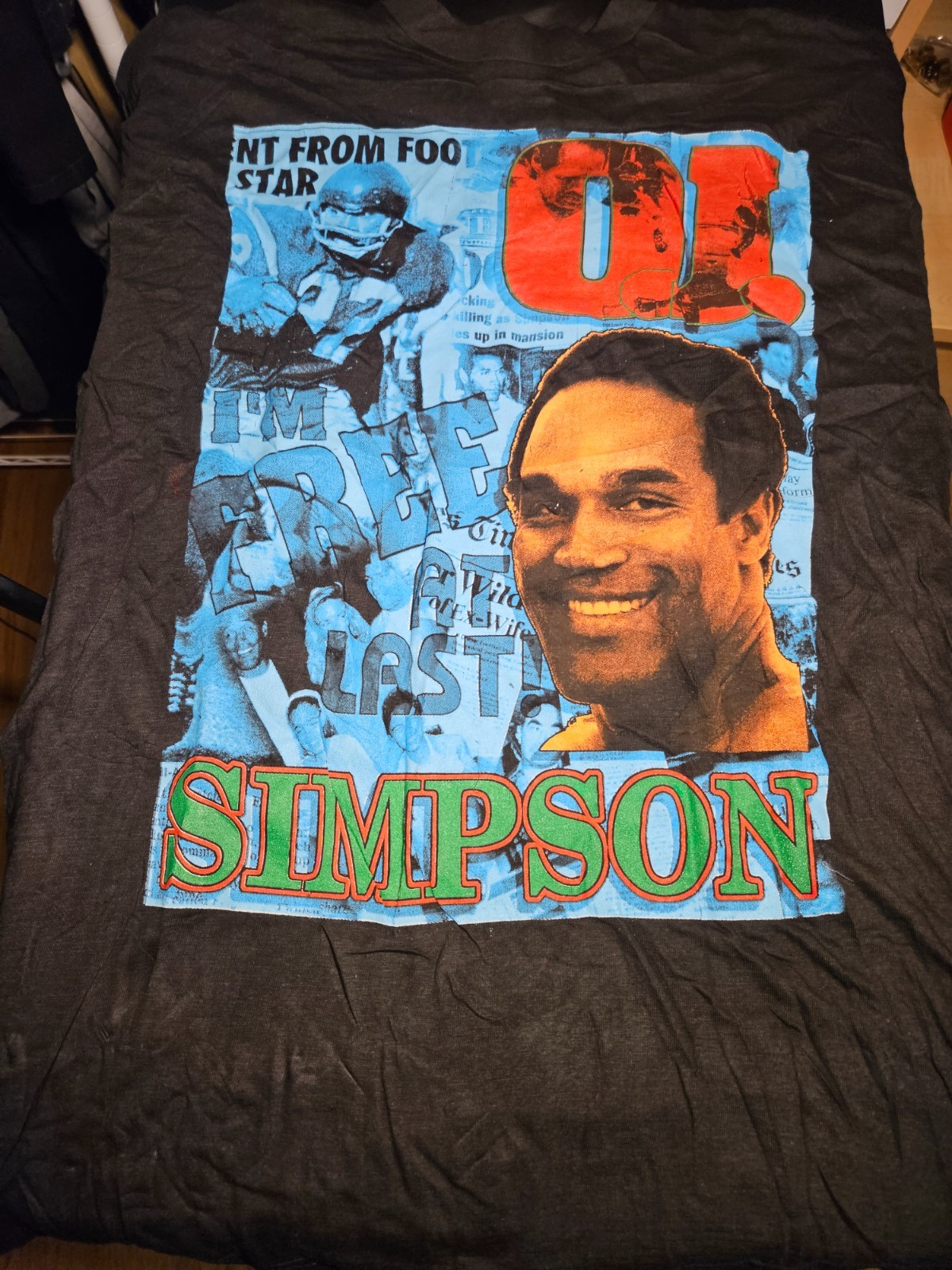 VTG 1995 OJ Simpson XXL Double Sided I’m Free Would Not Could Not Rap Tee RARE