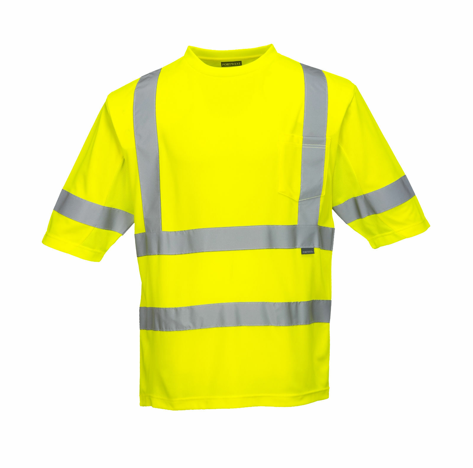 Portwest S397 Class 3 Mesh Panel Reflective Hi-Vis Safety Short Sleeve T-Shirt