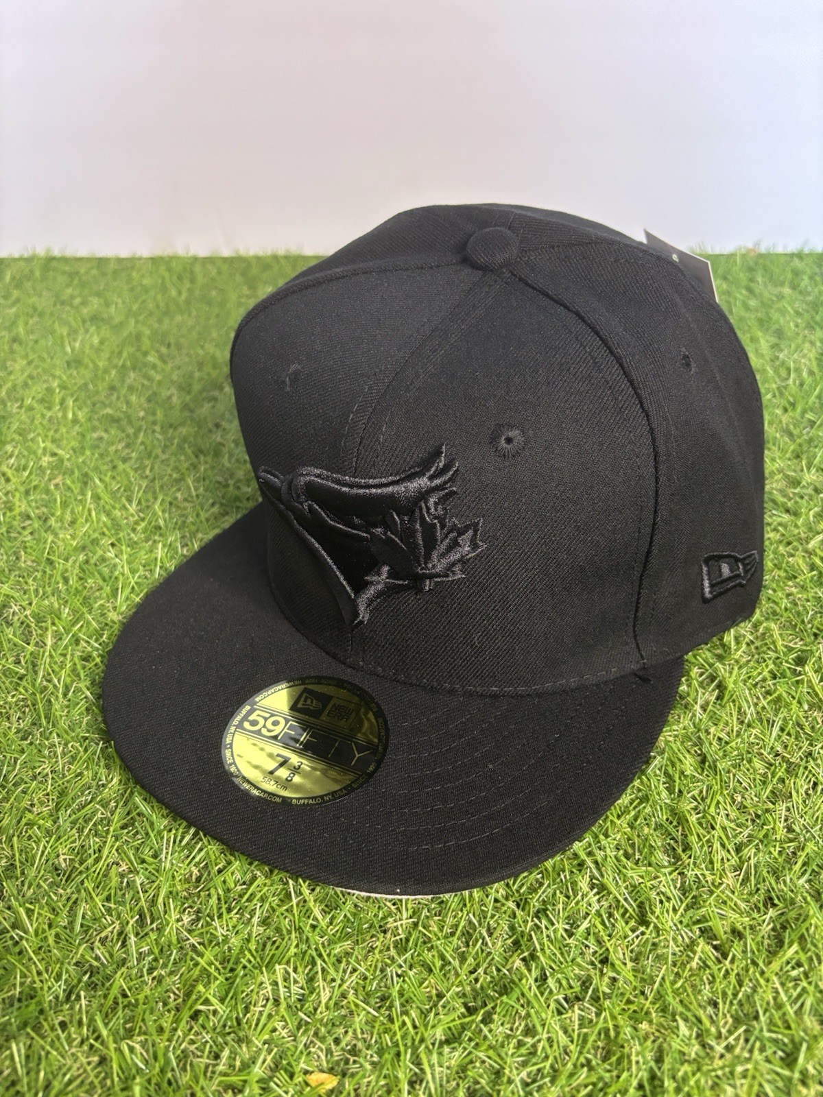 New Era MLB Black Fitted 59FIFTY Twill Baseball Cap Hat Men’s 7 3/8
