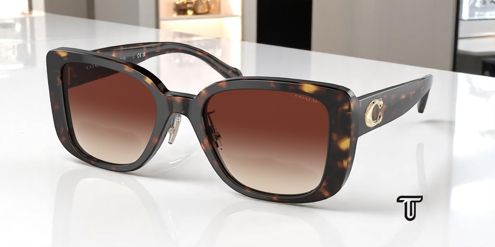 COACH HC8352 512013 Cd472 Dark Tortoise Dark Brown Grad 54 mm Women\'s Sunglasses