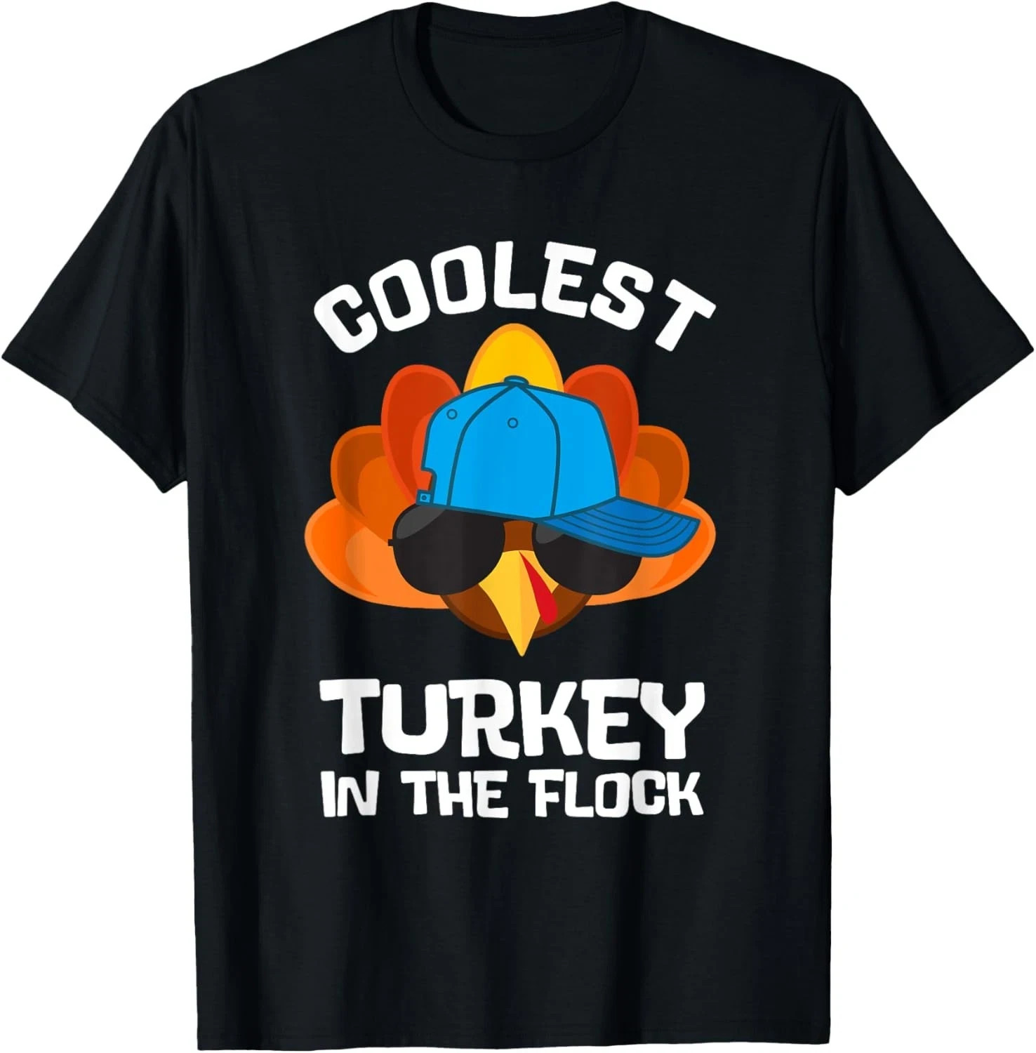 Coolest Turkey - Thanksgiving Toddler Kids Girls Boys Turkey T-Shirt